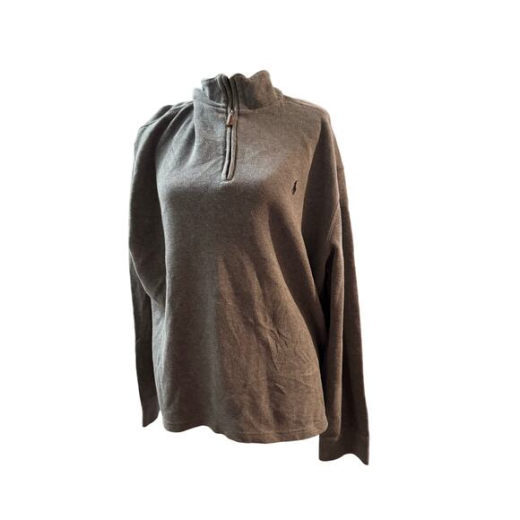 Polo Ralph Lauren Mens Size XL Gray 1/4 Zip Pullover Sweater - Picture 1 of 5
